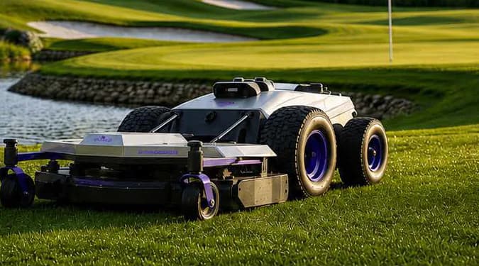 Pandag G1 M1500RD rear-discharge commercial mower on a golf course